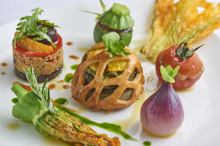 Selection of season stuffed vegetables